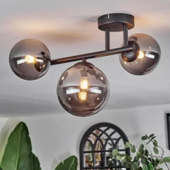 Chehalis Plafonnier, Boule lumineuse Fumé, 3 lumières