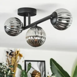 Chehalis Plafonnier, Boule lumineuse Fumé, 3 lumières