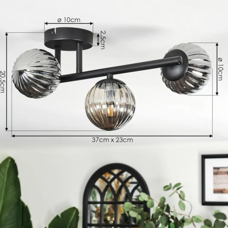Chehalis Plafonnier, Boule lumineuse Fumé, 3 lumières
