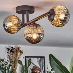 Chehalis Plafonnier, Boule lumineuse Fumé, 3 lumières