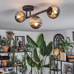 Chehalis Plafonnier, Boule lumineuse Fumé, 3 lumières