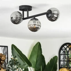 Chehalis Plafonnier, Boule lumineuse Fumé, 3 lumières