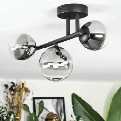 Chehalis Plafonnier, Boule lumineuse Clair, Fumé, 3 lumières