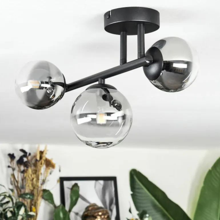 Chehalis Plafonnier, Boule lumineuse Clair, Fumé, 3 lumières