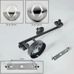 Chehalis Plafonnier, Boule lumineuse Clair, Fumé, 3 lumières