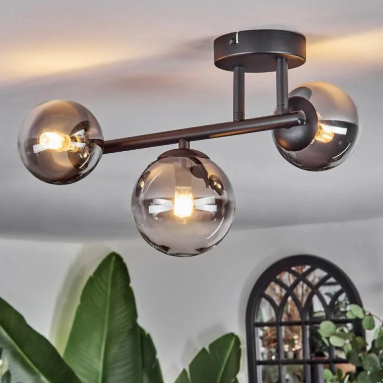 Chehalis Plafonnier, Boule lumineuse Clair, Fumé, 3 lumières