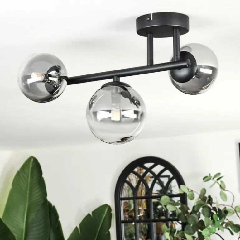 Chehalis Plafonnier, Boule lumineuse Clair, Fumé, 3 lumières
