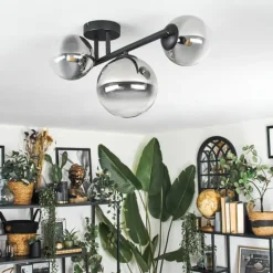 Chehalis Plafonnier, Boule lumineuse Clair, Fumé, 3 lumières