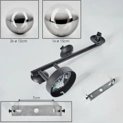 Chehalis Plafonnier, Boule lumineuse Clair, Fumé, 3 lumières