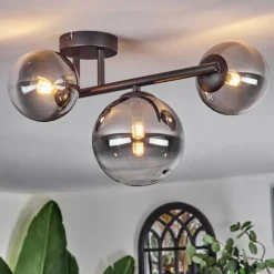 Chehalis Plafonnier, Boule lumineuse Clair, Fumé, 3 lumières