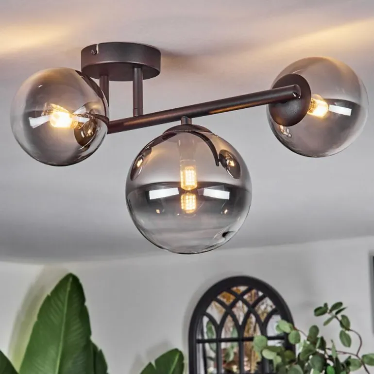Chehalis Plafonnier, Boule lumineuse Clair, Fumé, 3 lumières