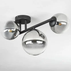 Chehalis Plafonnier, Boule lumineuse Clair, Fumé, 3 lumières
