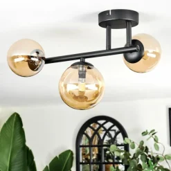 Chehalis Plafonnier, Boule lumineuse Ambre, 3 lumières