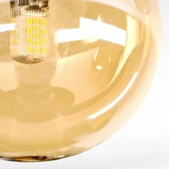 Chehalis Plafonnier, Boule lumineuse Ambre, 3 lumières