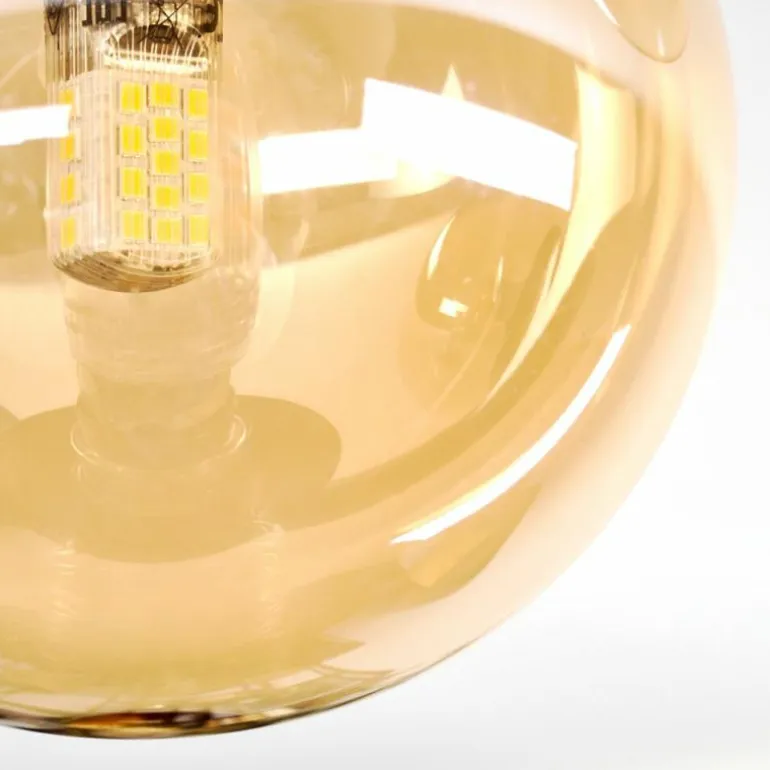Chehalis Plafonnier, Boule lumineuse Ambre, 3 lumières
