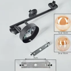 Chehalis Plafonnier, Boule lumineuse Ambre, 3 lumières
