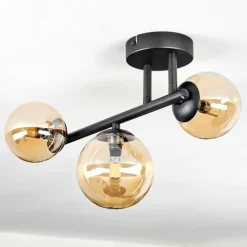 Chehalis Plafonnier, Boule lumineuse Ambre, 3 lumières