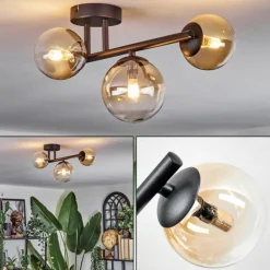 Chehalis Plafonnier, Boule lumineuse Ambre, Clair, 3 lumières