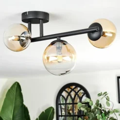 Chehalis Plafonnier, Boule lumineuse Ambre, Clair, 3 lumières