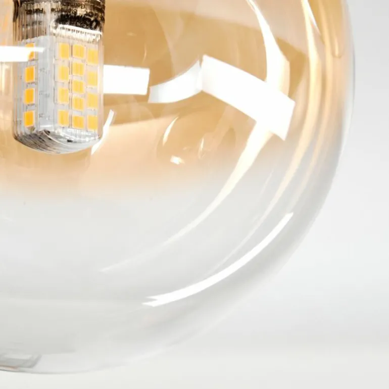 Chehalis Plafonnier, Boule lumineuse Ambre, Clair, 3 lumières