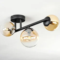 Chehalis Plafonnier, Boule lumineuse Ambre, Clair, 3 lumières