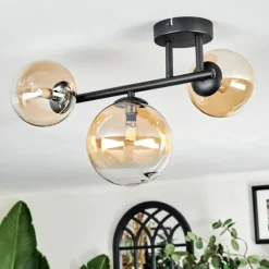 Chehalis Plafonnier, Boule lumineuse Ambre, Clair, 3 lumières
