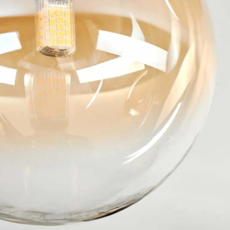 Chehalis Plafonnier, Boule lumineuse Ambre, Clair, 3 lumières