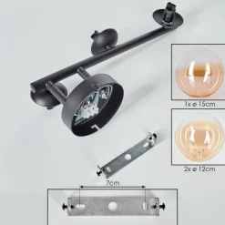 Chehalis Plafonnier, Boule lumineuse Ambre, Clair, 3 lumières