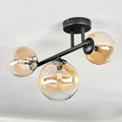Chehalis Plafonnier, Boule lumineuse Ambre, Clair, 3 lumières