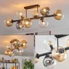Chehalis Plafonnier, Boule lumineuse Ambre, Clair, Fumé, 8 lumières