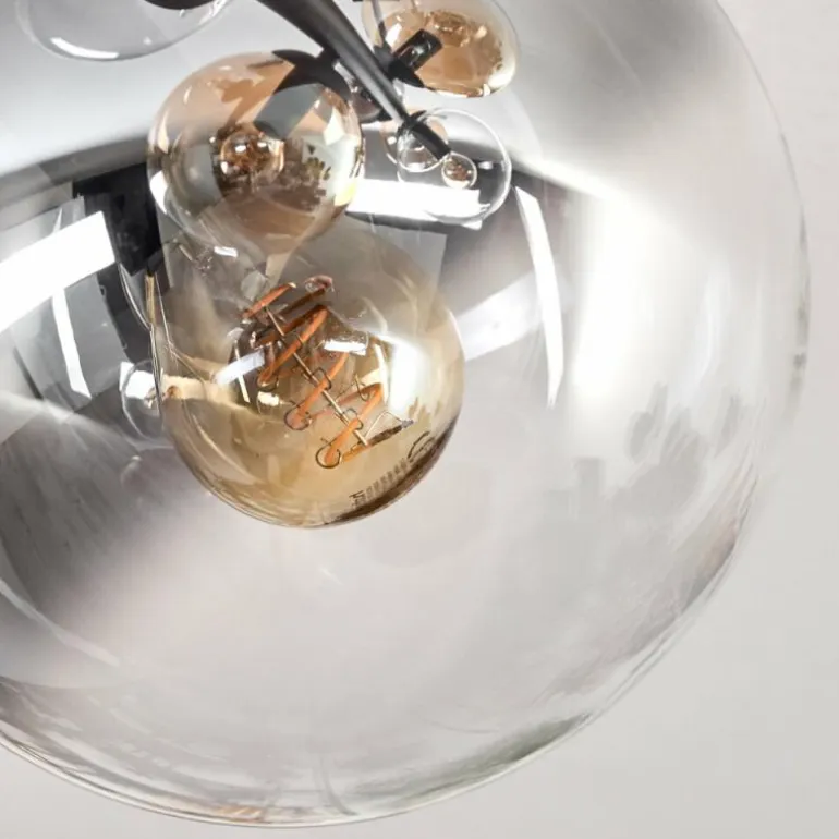 Chehalis Plafonnier, Boule lumineuse Ambre, Clair, Fumé, 8 lumières