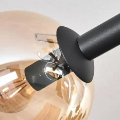 Chehalis Plafonnier, Boule lumineuse Ambre, Clair, Fumé, 8 lumières