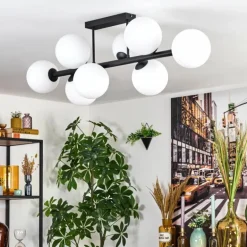 Chehalis Plafonnier, Boule lumineuse Blanc, 8 lumières