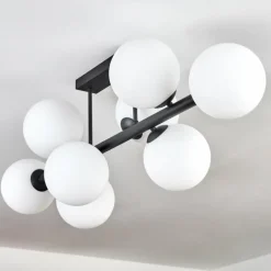 Chehalis Plafonnier, Boule lumineuse Blanc, 8 lumières