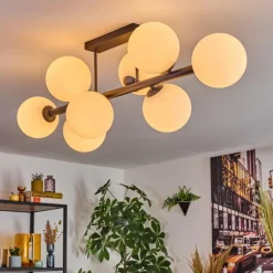 Chehalis Plafonnier, Boule lumineuse Blanc, 8 lumières