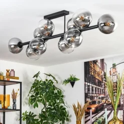 Chehalis Plafonnier, Boule lumineuse Clair, Fumé, 10 lumières