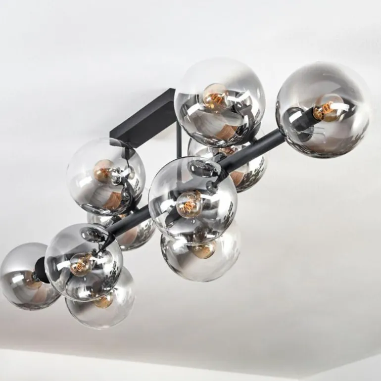 Chehalis Plafonnier, Boule lumineuse Clair, Fumé, 10 lumières