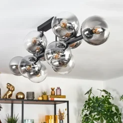 Chehalis Plafonnier, Boule lumineuse Clair, Fumé, 10 lumières