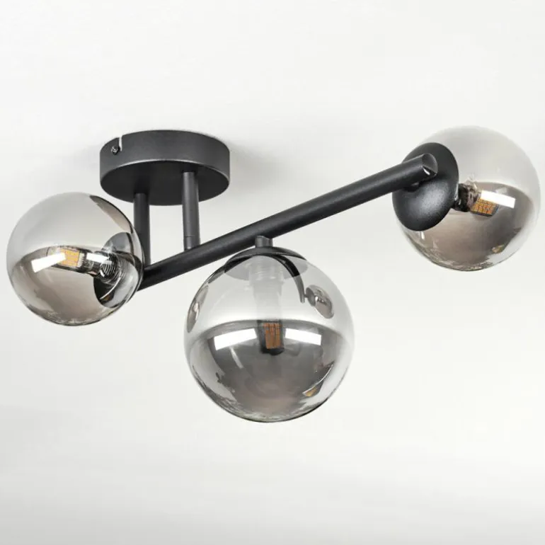 Chehalis Plafonnier, Boule lumineuse Fumé, 3 lumières