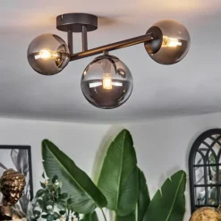 Chehalis Plafonnier, Boule lumineuse Fumé, 3 lumières