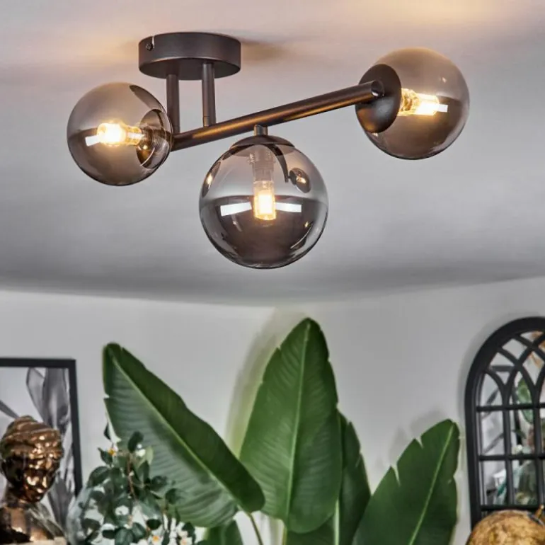Chehalis Plafonnier, Boule lumineuse Fumé, 3 lumières