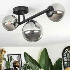 Chehalis Plafonnier, Boule lumineuse Fumé, 3 lumières