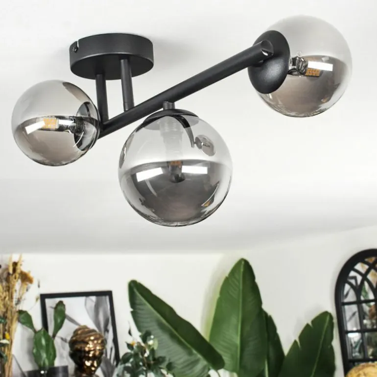 Chehalis Plafonnier, Boule lumineuse Fumé, 3 lumières