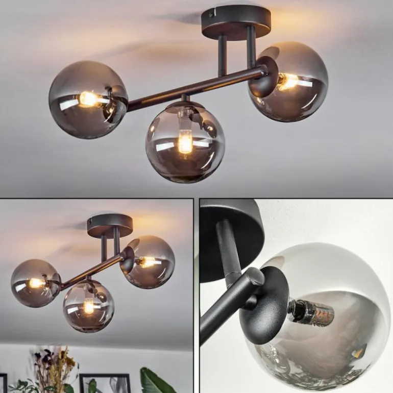 Chehalis Plafonnier, Boule lumineuse Fumé, 3 lumières