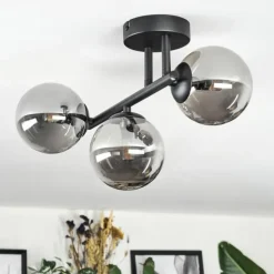 Chehalis Plafonnier, Boule lumineuse Fumé, 3 lumières