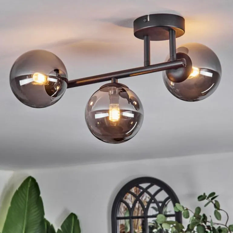 Chehalis Plafonnier, Boule lumineuse Fumé, 3 lumières