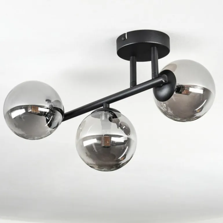 Chehalis Plafonnier, Boule lumineuse Fumé, 3 lumières
