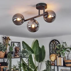 Chehalis Plafonnier, Boule lumineuse Fumé, 3 lumières