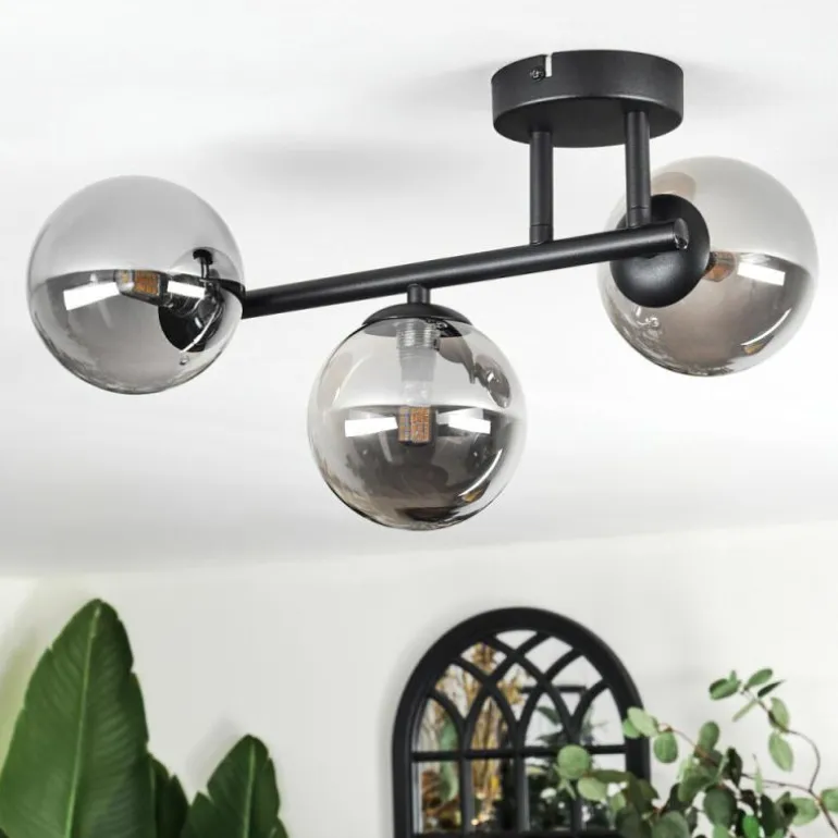 Chehalis Plafonnier, Boule lumineuse Fumé, 3 lumières