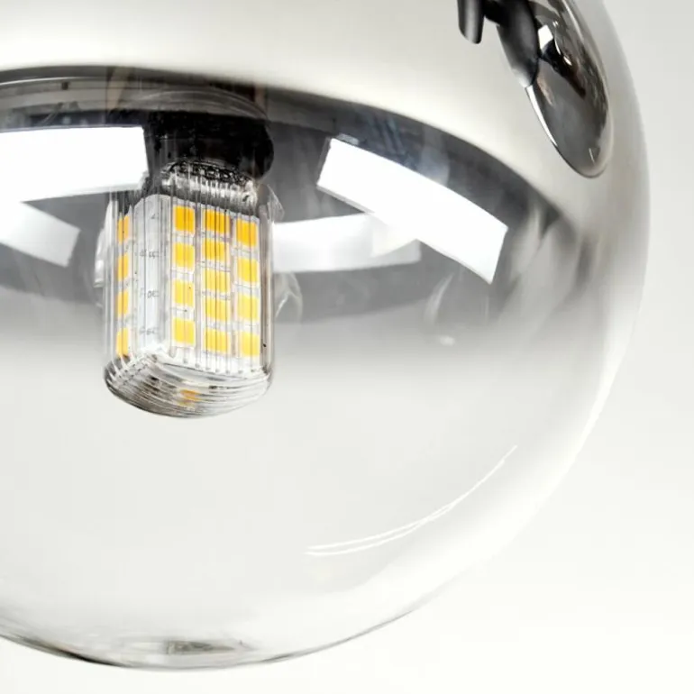 Chehalis Plafonnier, Boule lumineuse Clair, Fumé, 3 lumières
